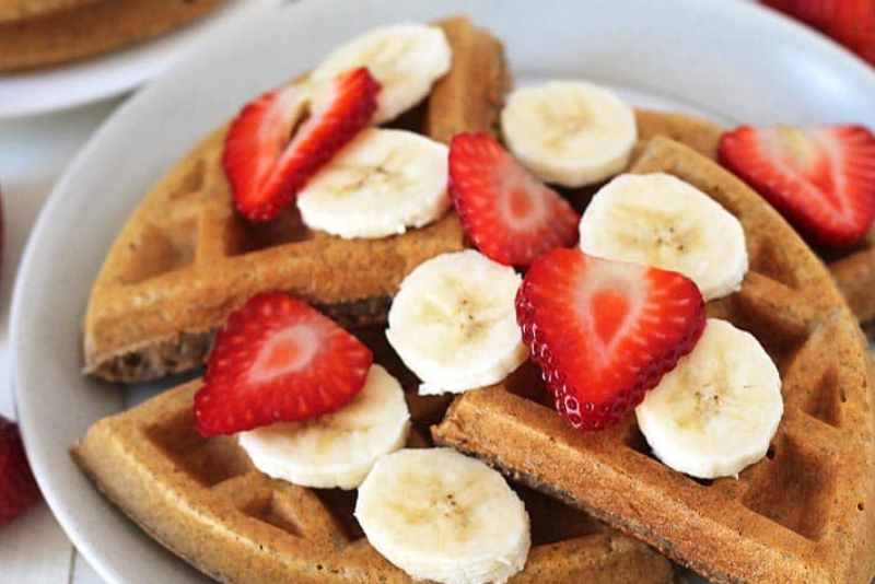 Strawberry Oat Waffles