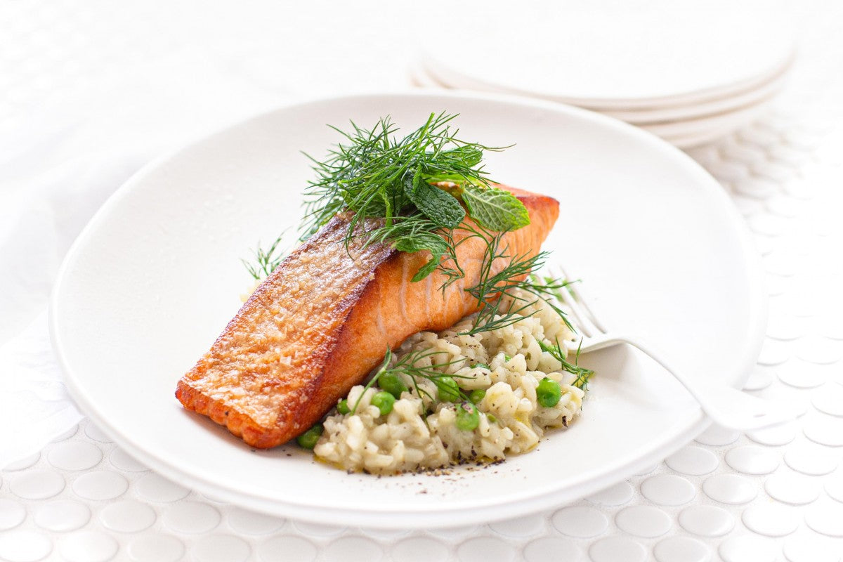 Lemon Herb Salmon Risotto